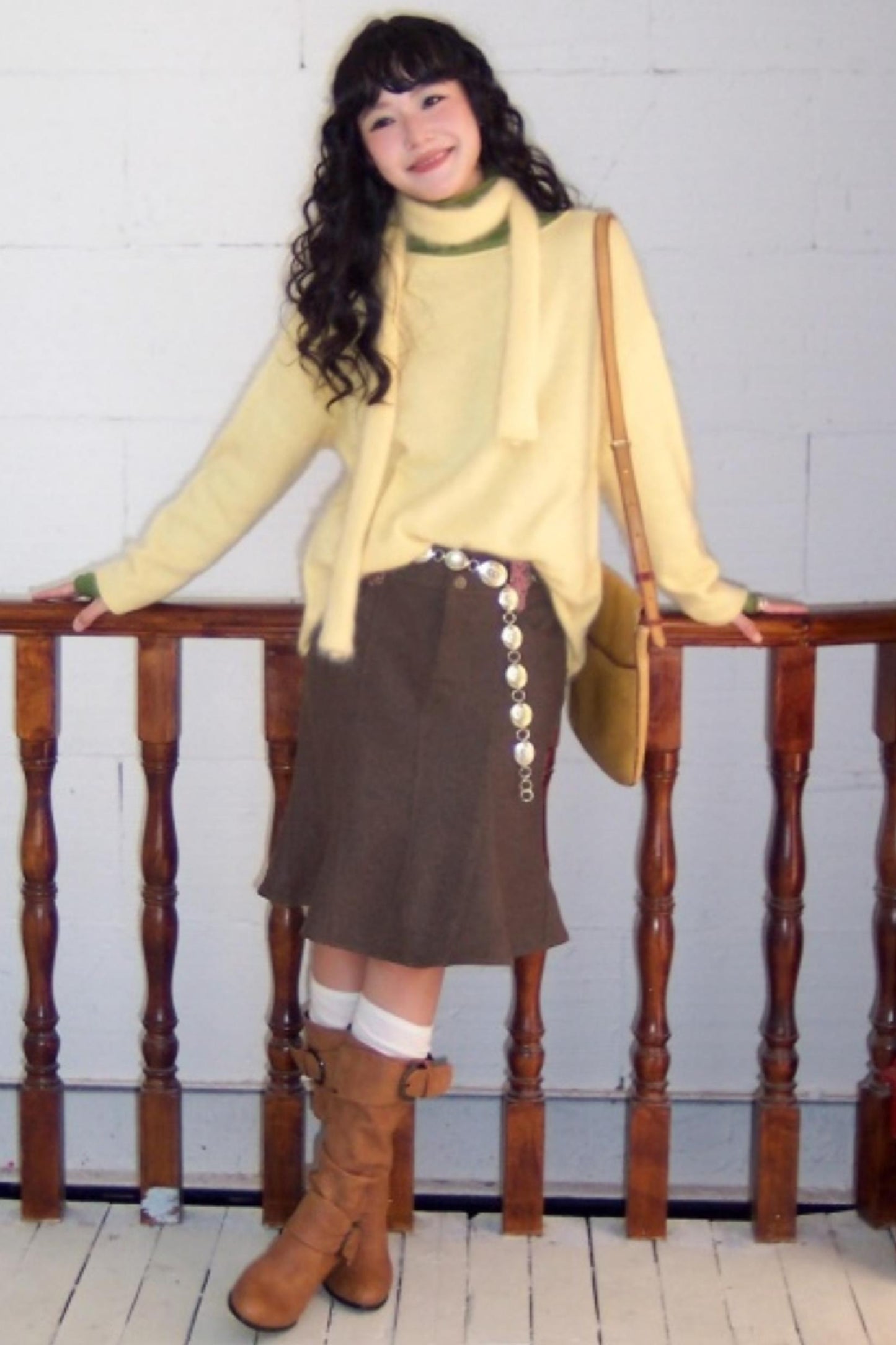 Suede Fishtail Skirt