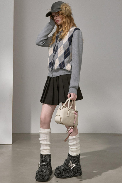 Retro Color-Blocked Knitted Top