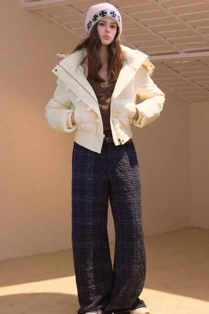 Vintage Plaid Quilted Pants