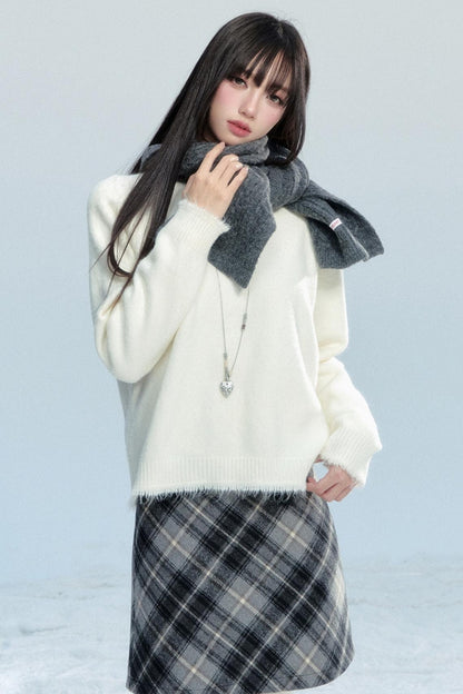 Fringed Raw Edge Knit Top