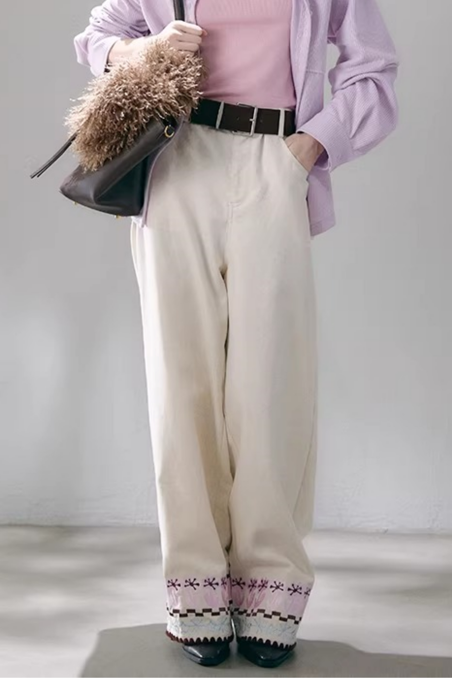 Horse Embroidery Linen Jacket Set