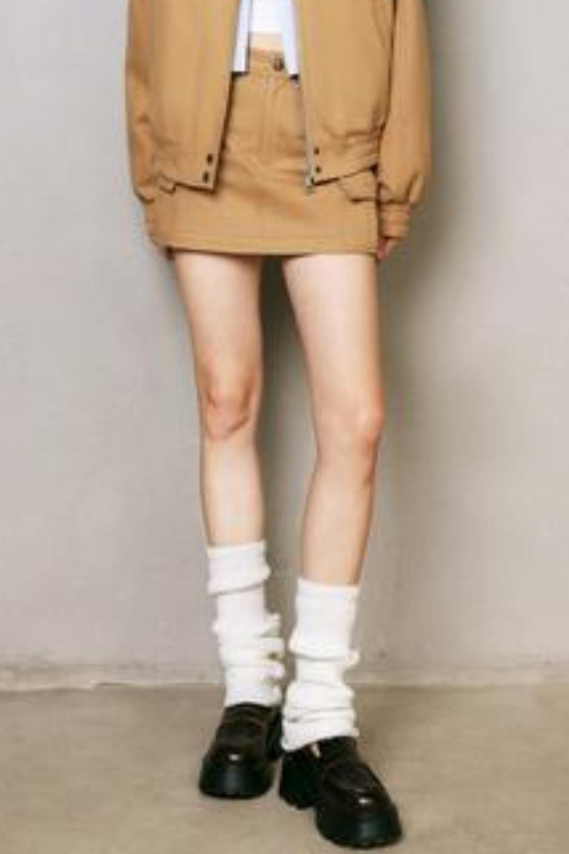 Khaki Letter Mini Skirt