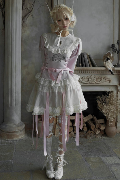 Pink Lace Swing Shirt Set-Up