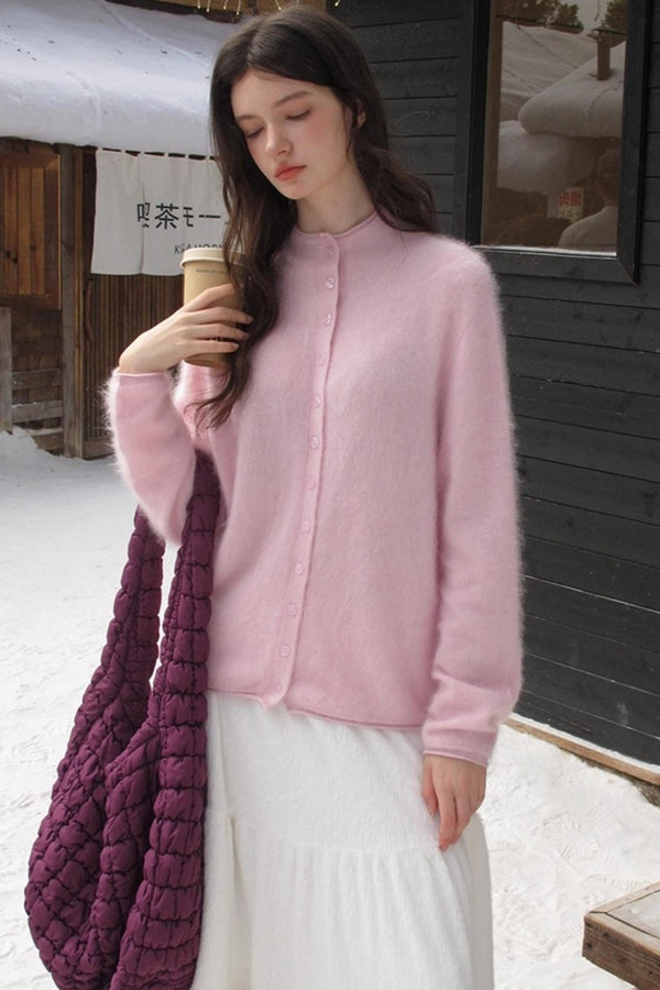 Elf White Wool Cashmere Cardigan Set-Up