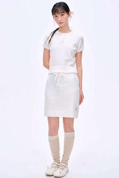 Heartbeat Dialogue Knit Skirt Set-Up