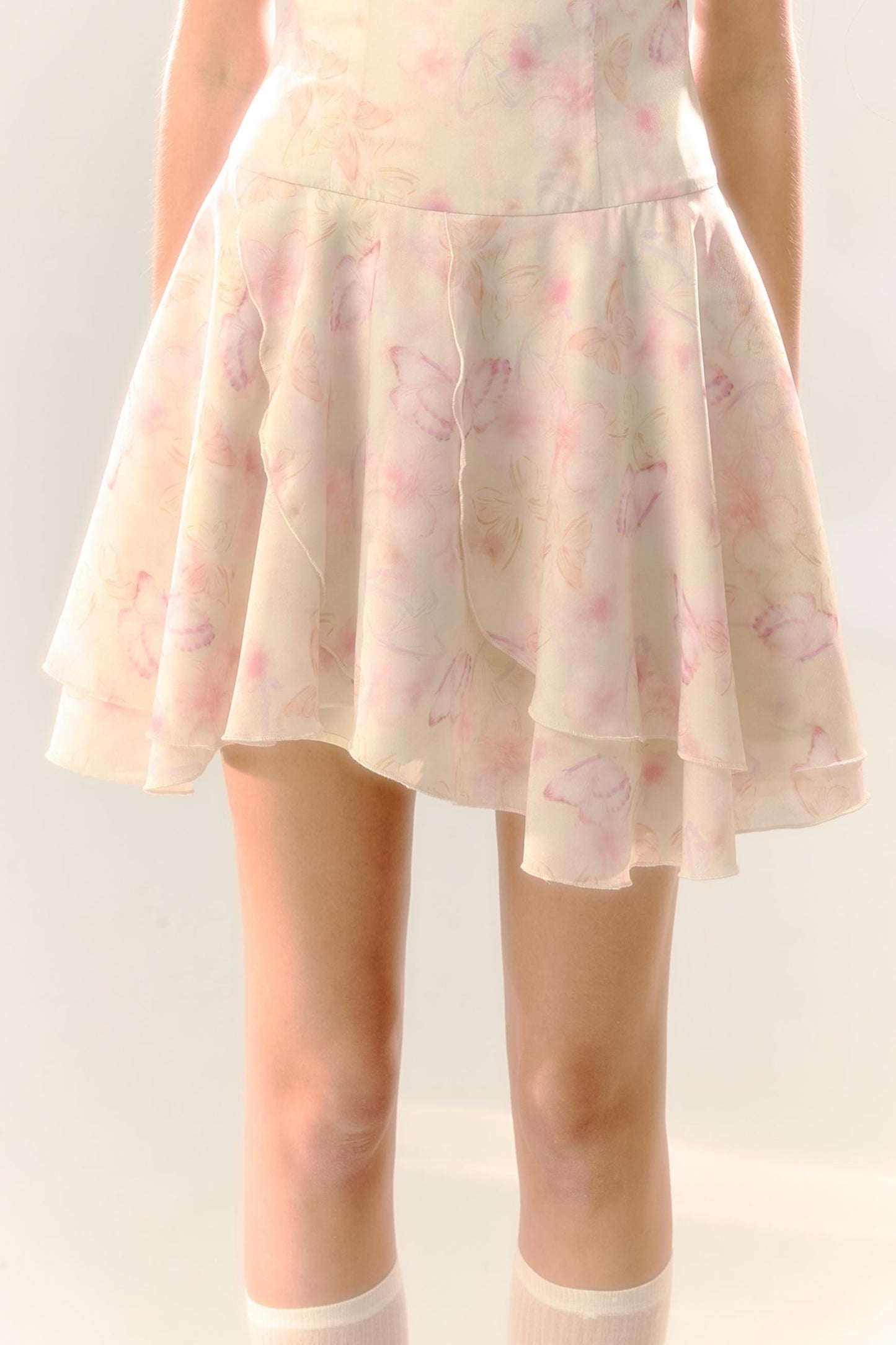 Love Butterfly Floral Waist Dress