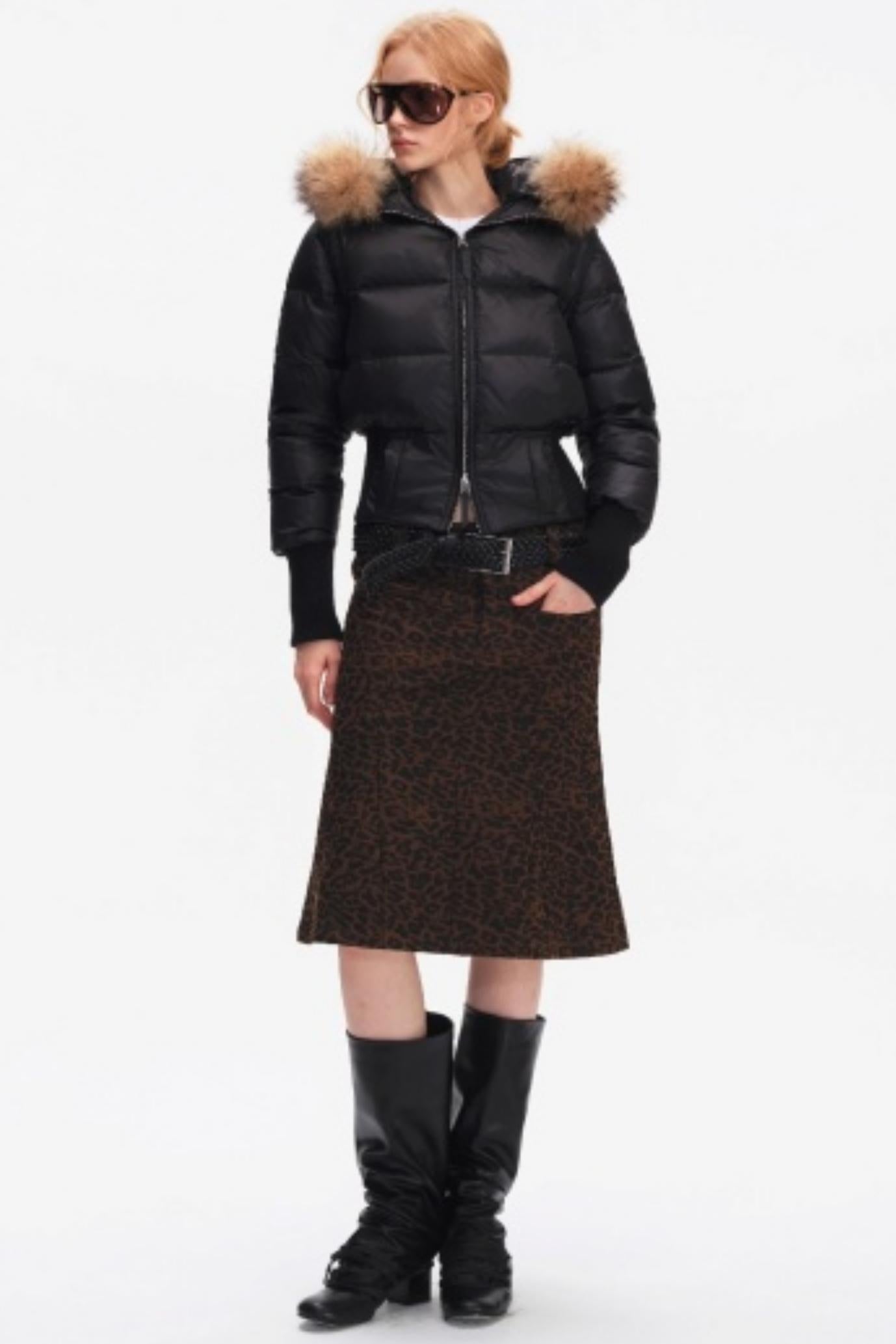 Leopard Print Fishtail Skirt