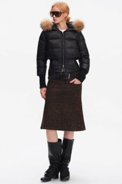 Leopard Print Fishtail Skirt