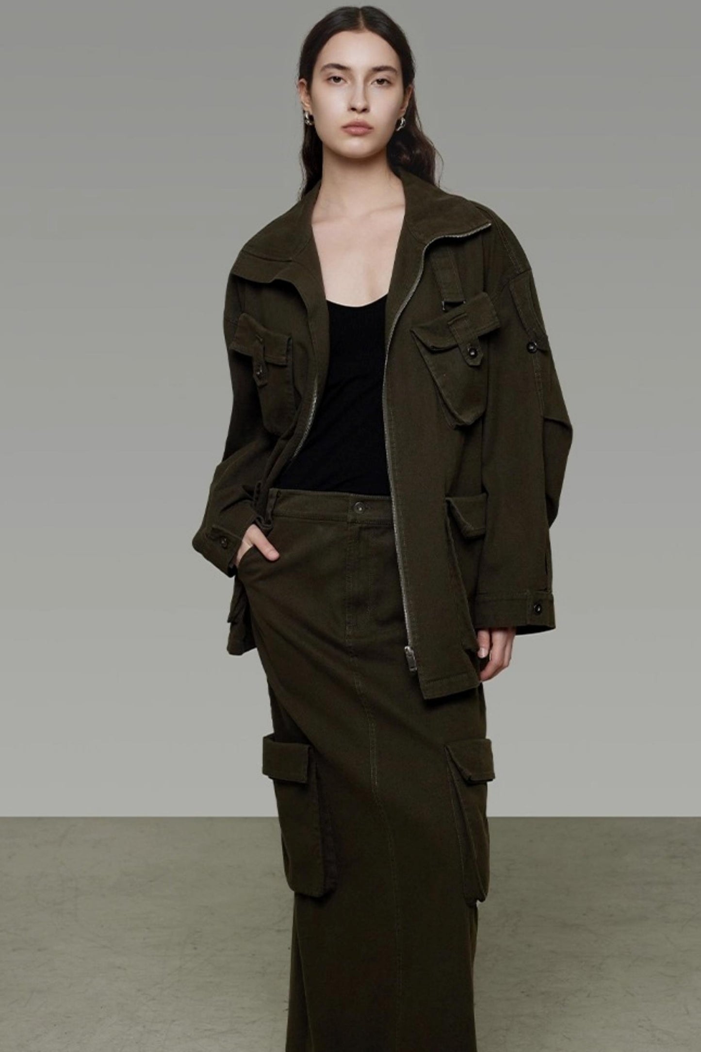 Vintage Cargo Silhouette Coat Set- Up