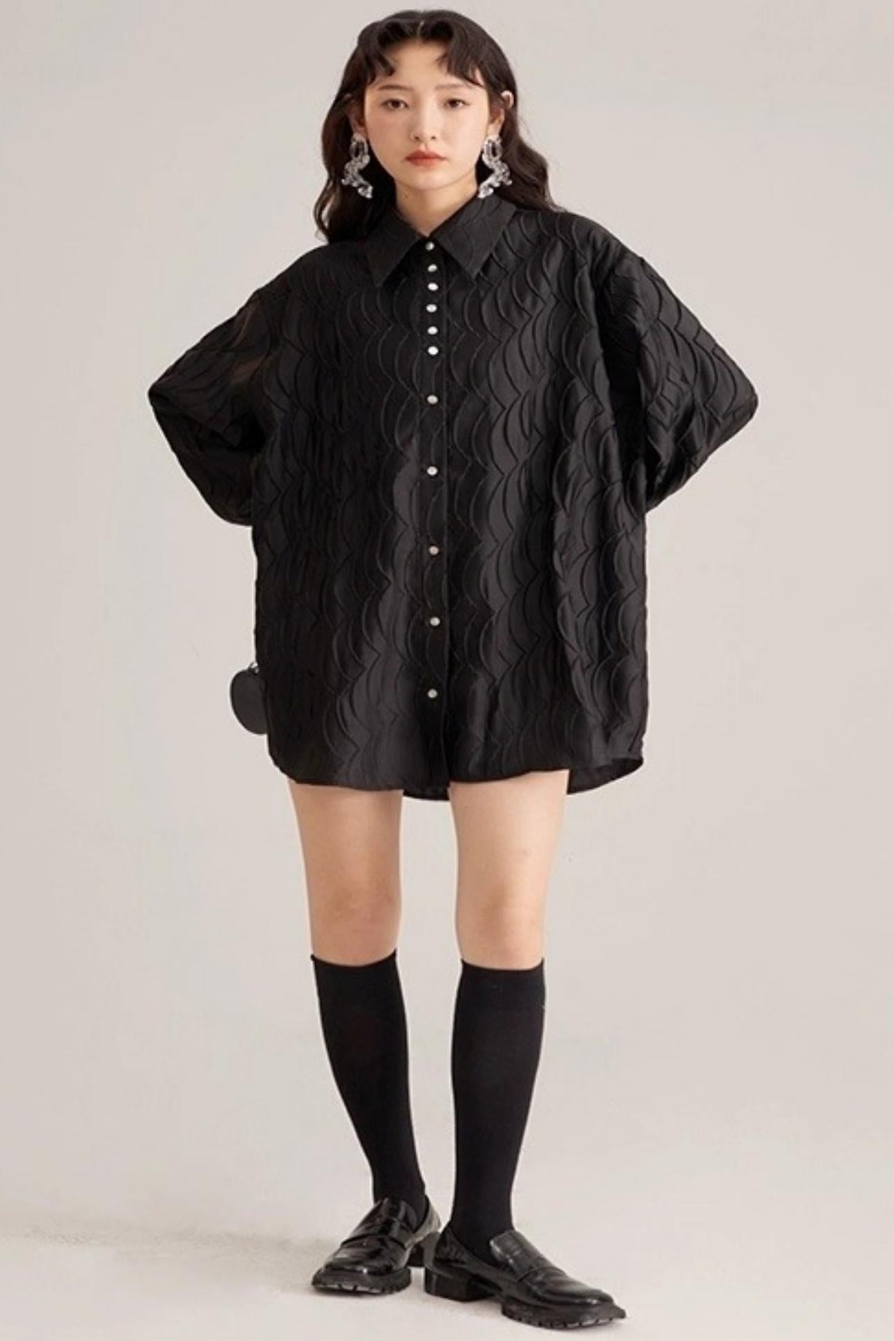 Original Design White Long-Sleeved Shirt