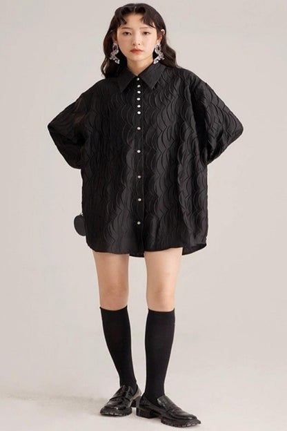 Original Design White Long-Sleeved Shirt