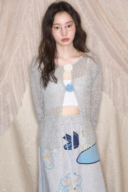 Original Floral Slim Fit Cut-Out Cardigan