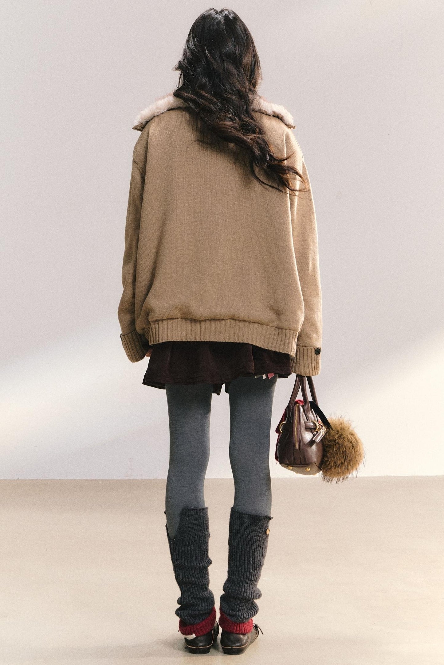 Plaid Patchwork Knit Cardigan