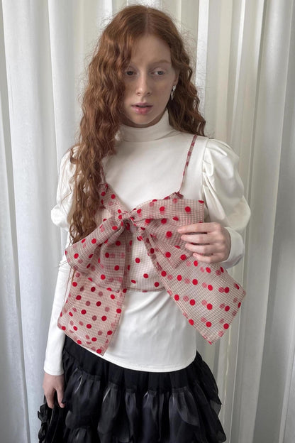 White Doll Collar Knitted Shirt