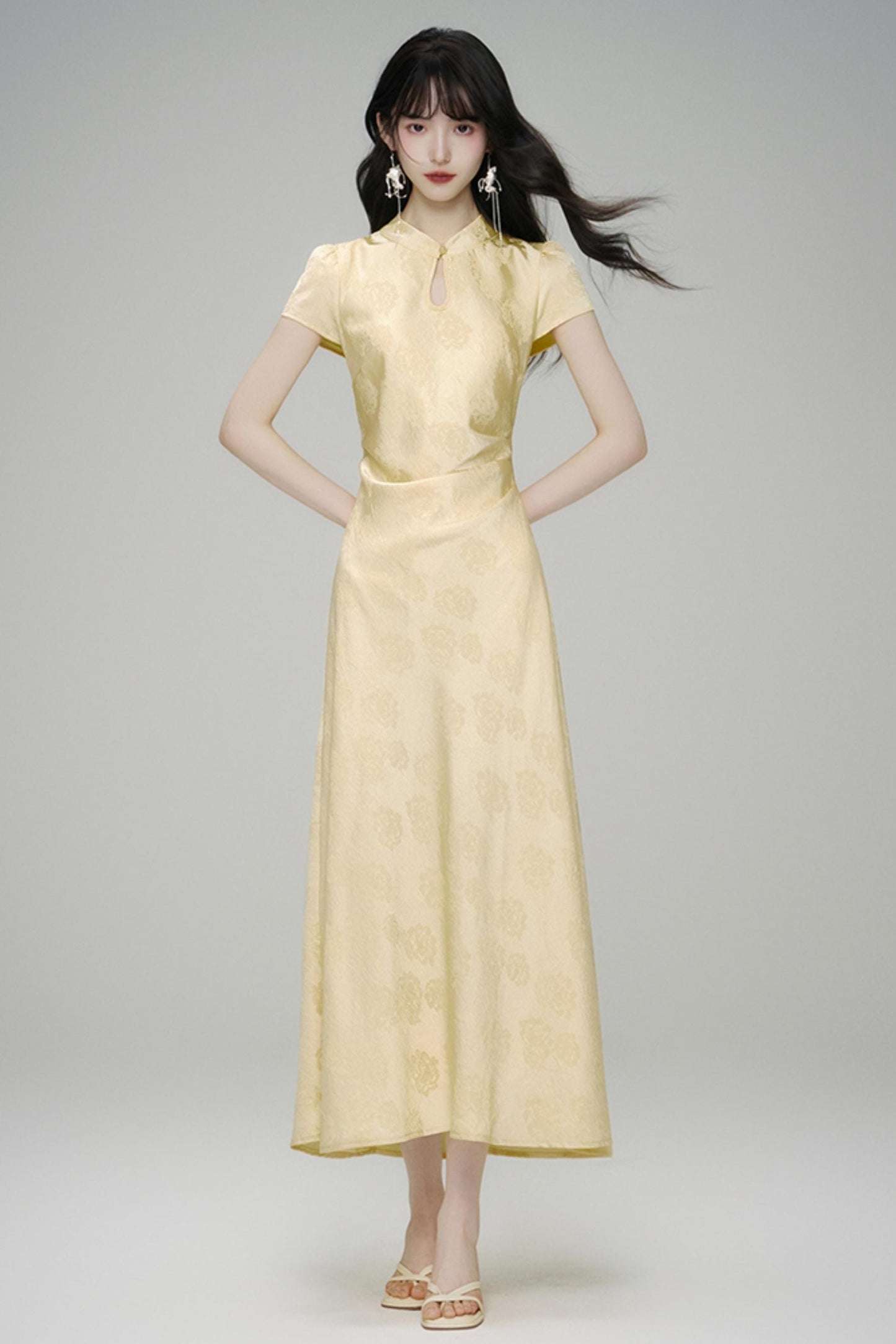 Chic Jacquard Summer Cheongsam Dress