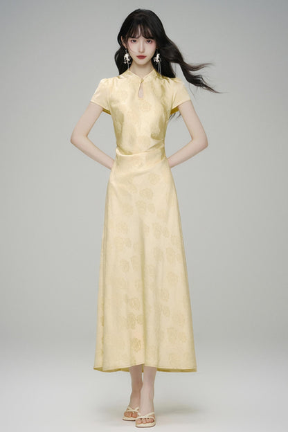 Chic Jacquard Summer Cheongsam Dress