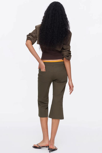 Vintage Exposed Seam Flared Capris