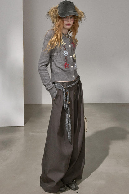 Button Pleated Cargo Pants