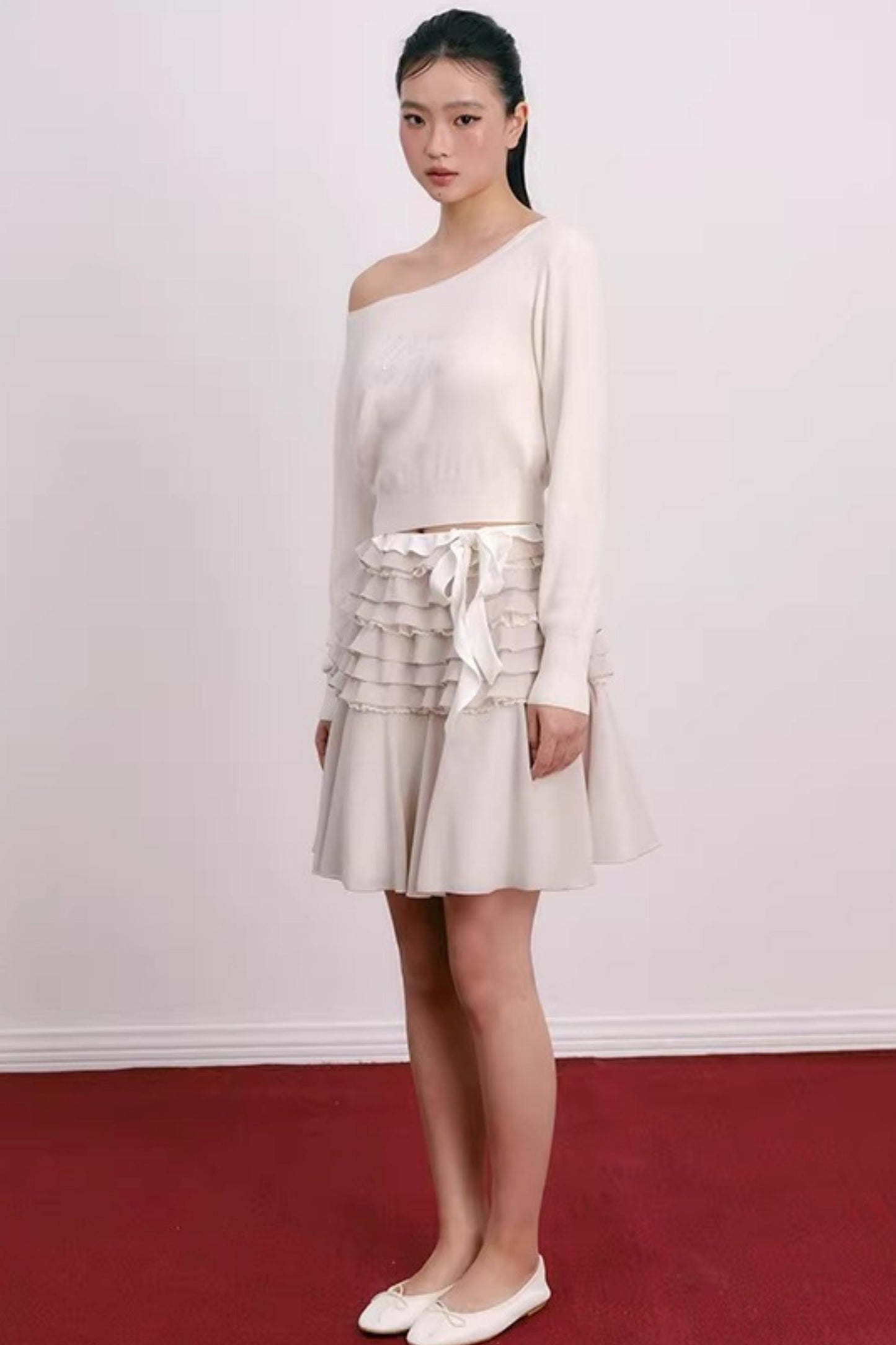 Cherry Jacquard Merino Wool Top