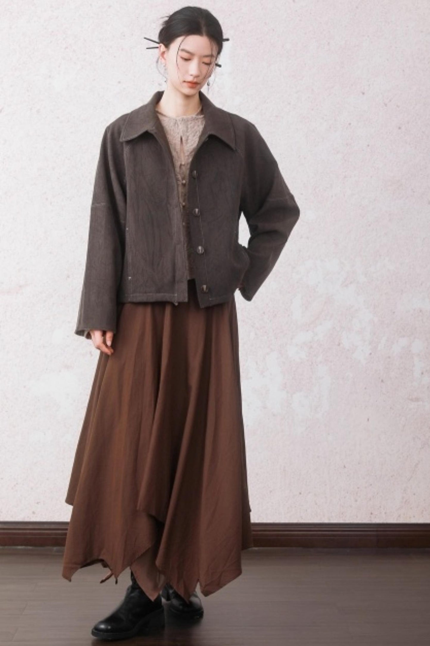 Patchwork Velvet-Feel Jacket