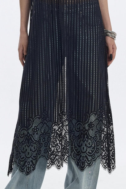 Lace Hem Layered Dress