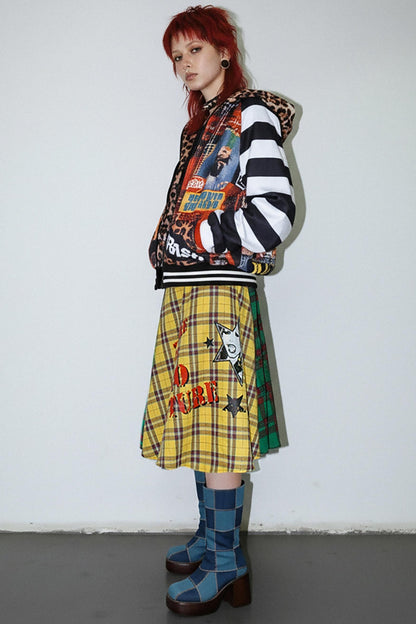 Punk Plaid Layered Skirt