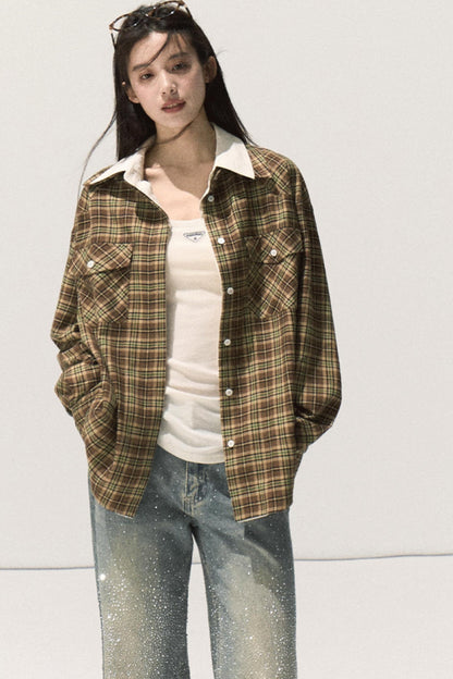 Vintage Striped Texture Two-Piece Shirt