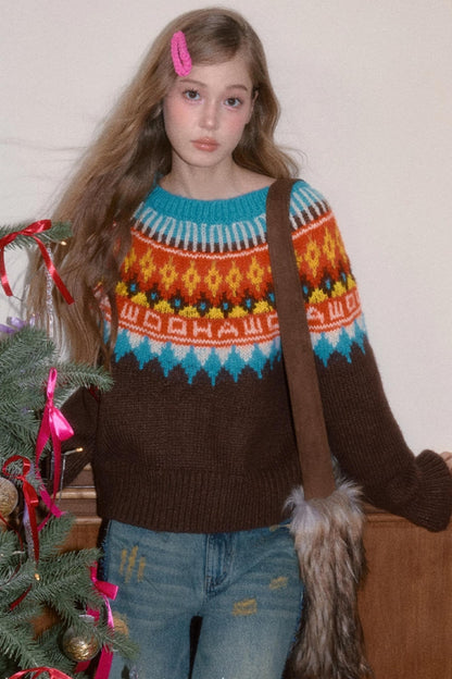 Brushed Fair Isle Winter Sweater
