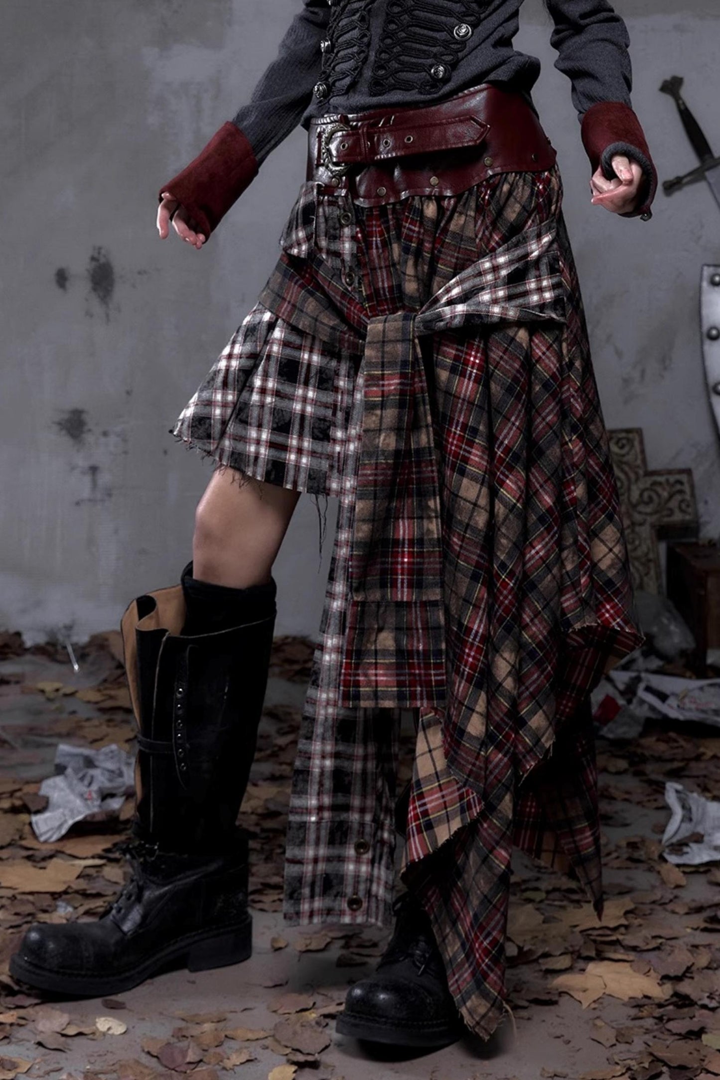 Vintage Punk Plaid Skirt