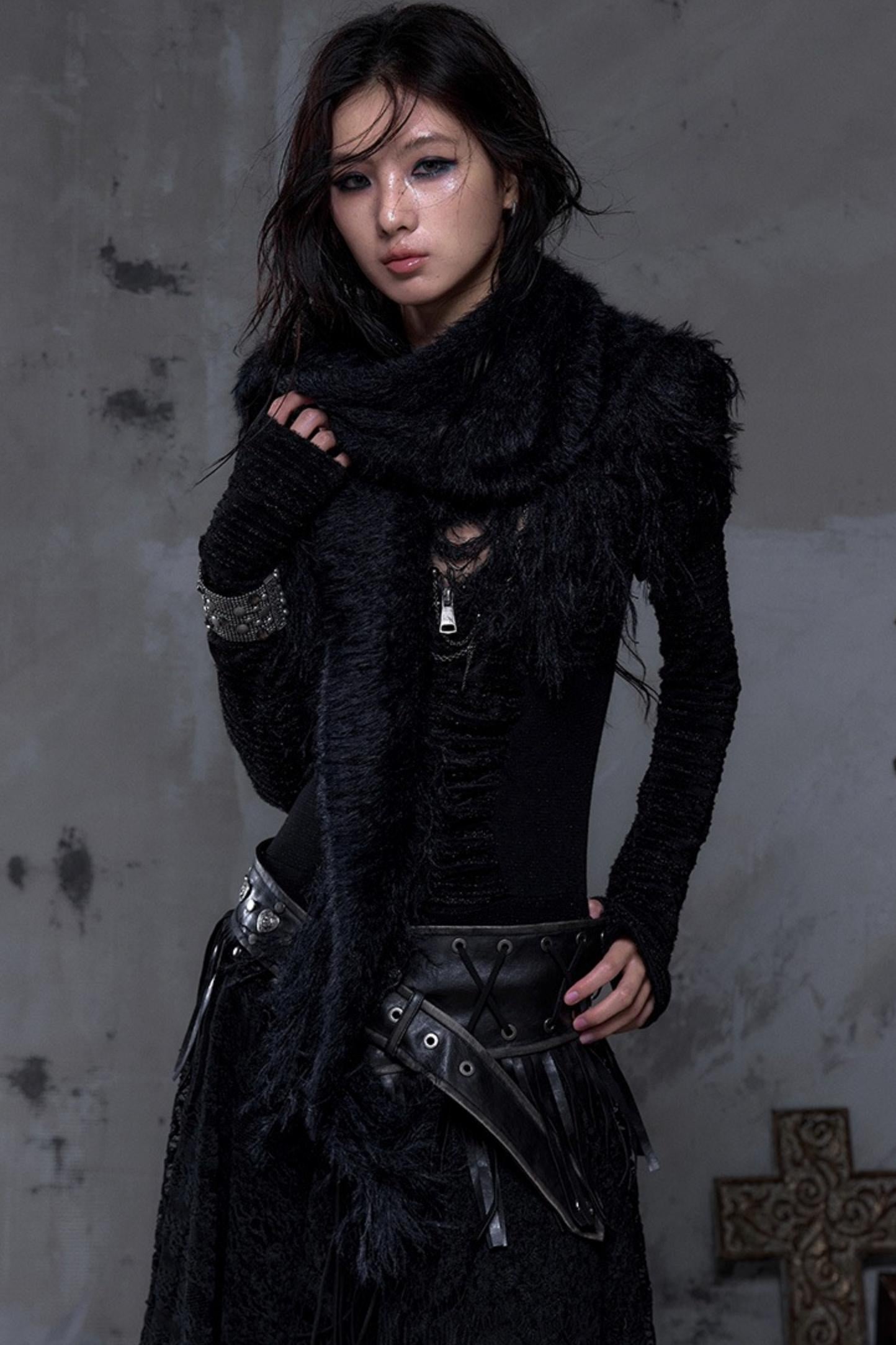 Vintage Fringe Triangle Scarf