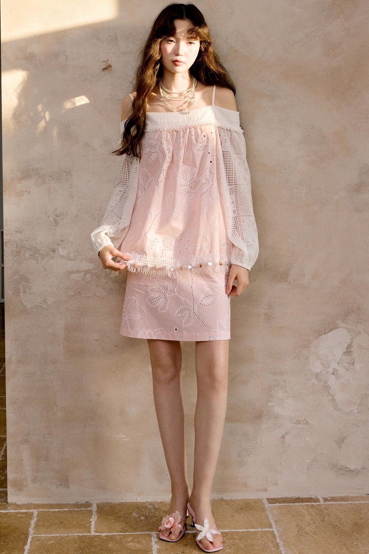 Original Pink Flower Suspender Top