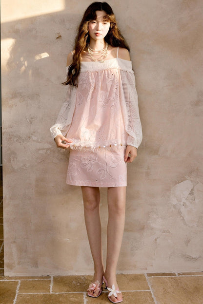 Original Pink Flower Suspender Top