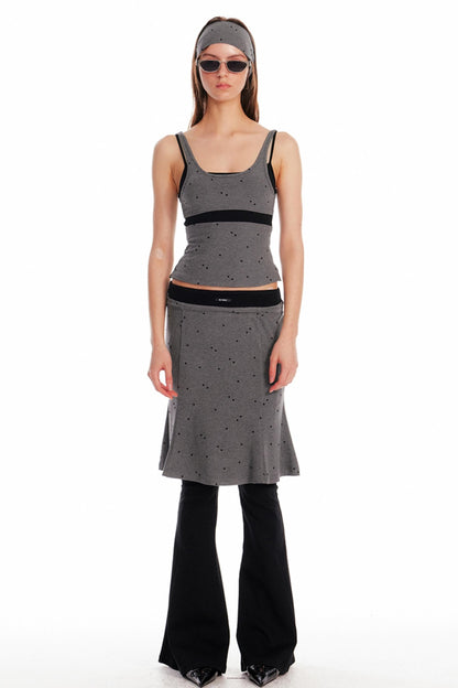 Summer Knit Suspender Skirt Set-Up