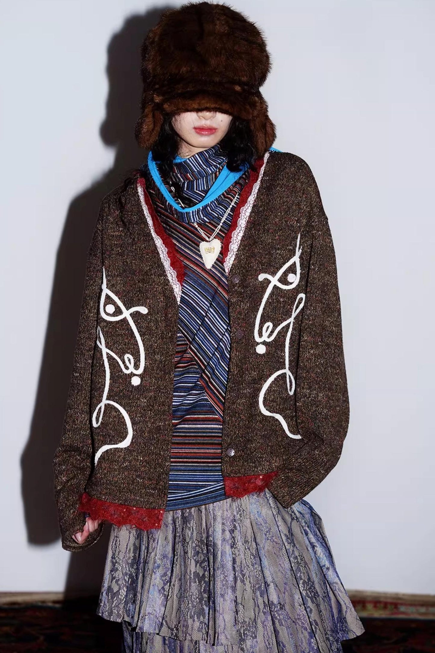 Striped Brushed Long-Sleeved Top