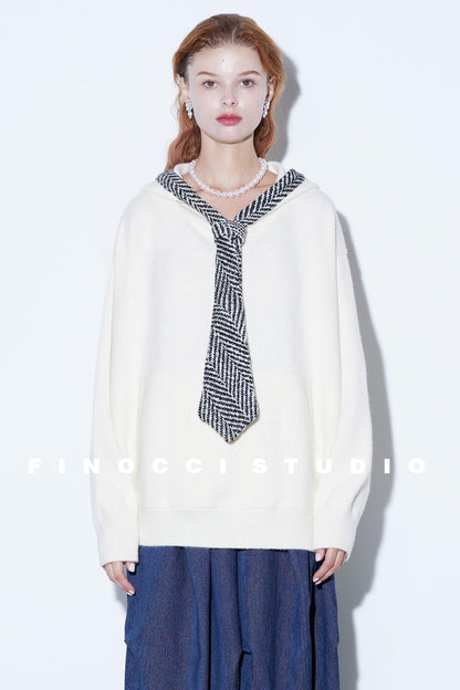 Herringbone Hooded Winter Top