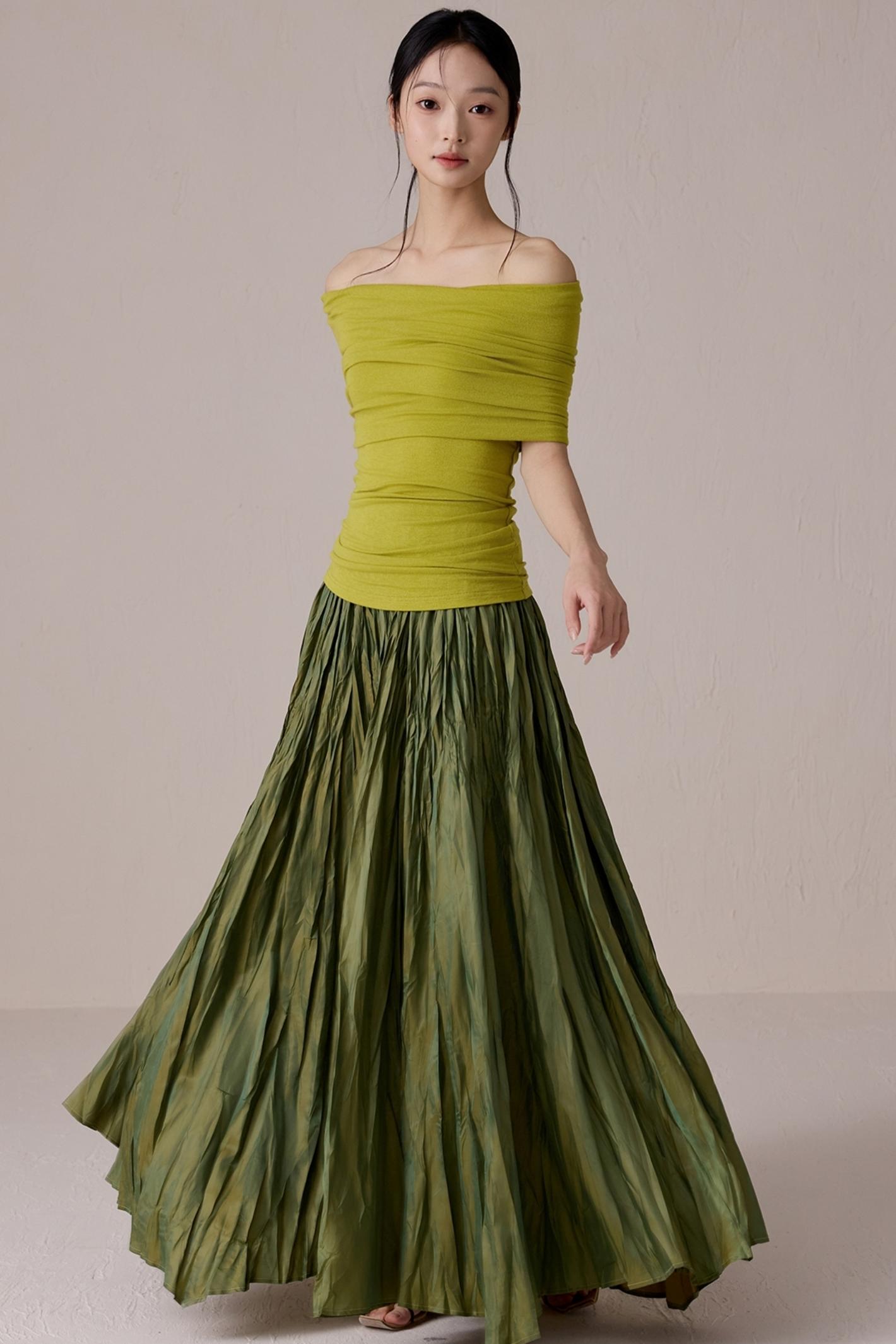 Pleated Fairy Bustier with A-line Swing Skirt
