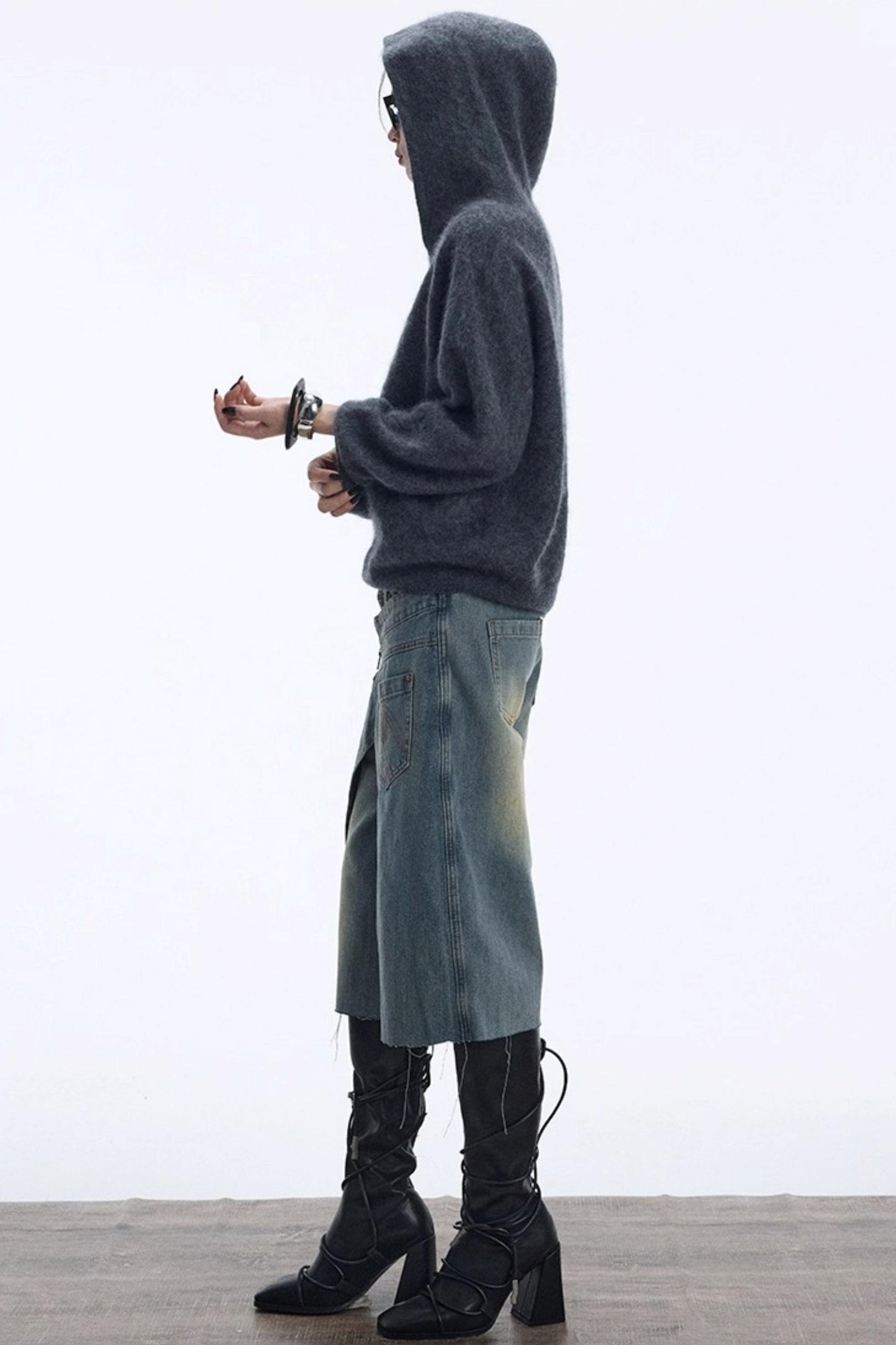 Distressed Denim Shorts