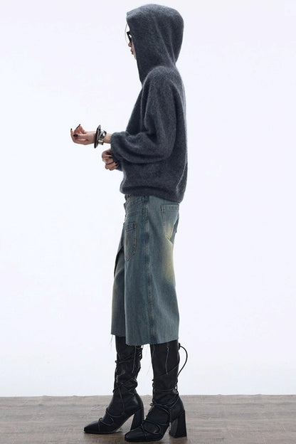 Distressed Denim Shorts