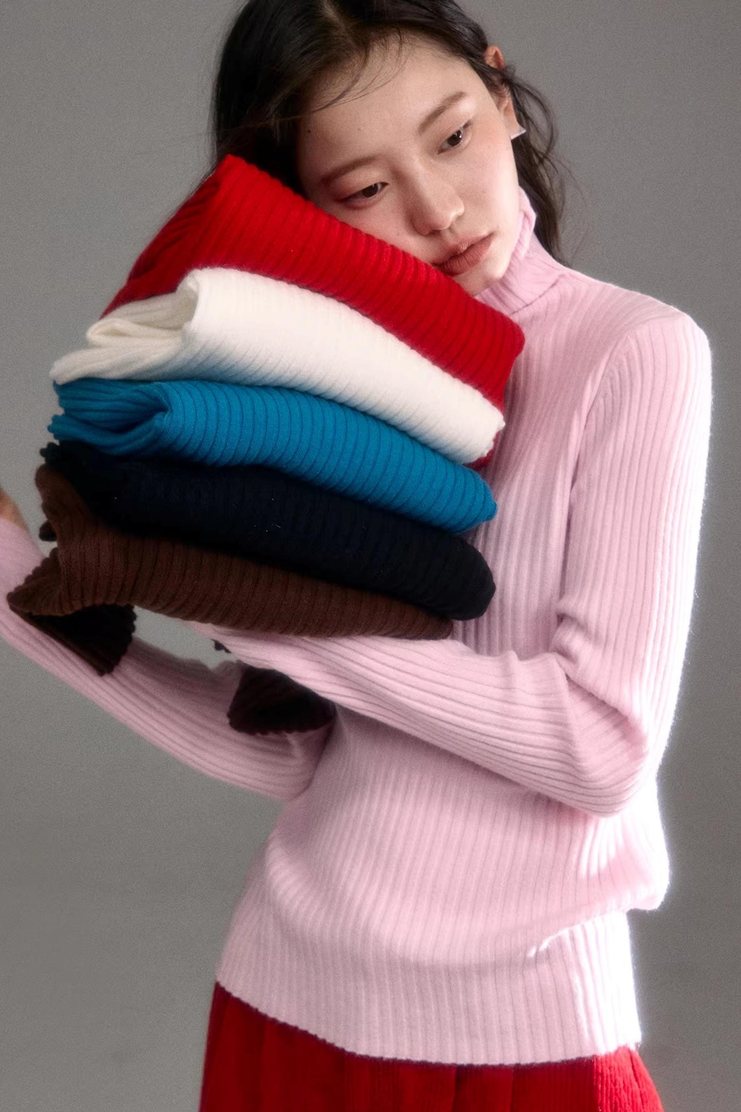 Soft Cloud Ribbed Turtleneck Sweater