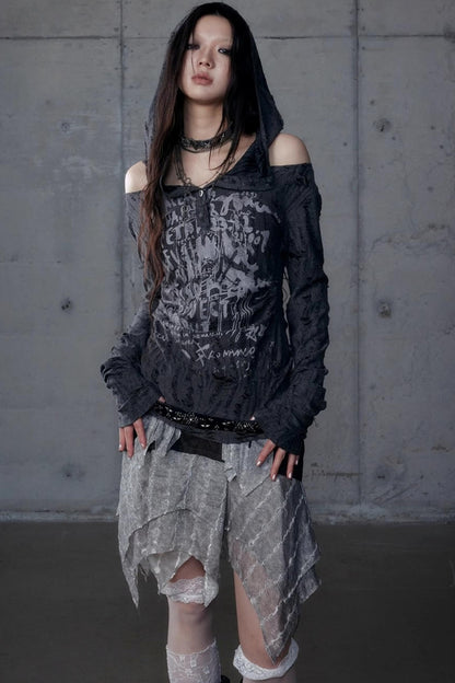 Vintage Punk Hooded Top