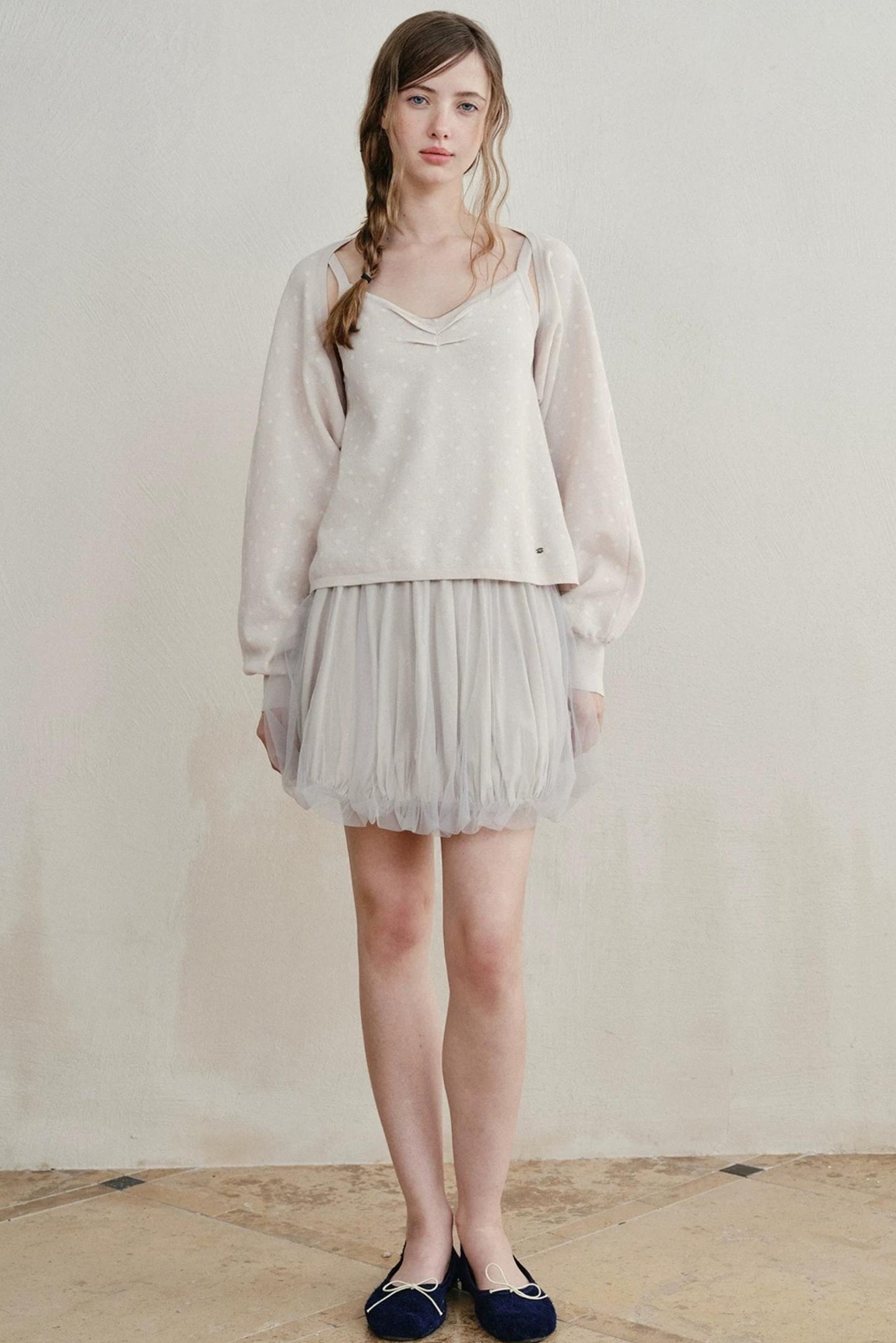 Senna Polka Dot Knit Cardigan Set-Up