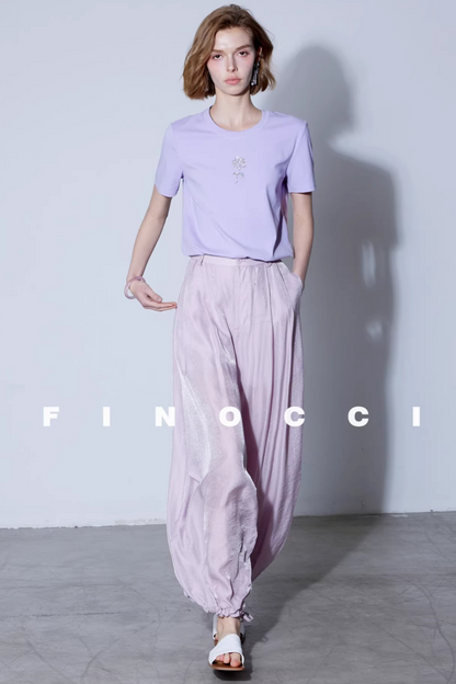 Mulberry Silk Shimmering Lantern Pants
