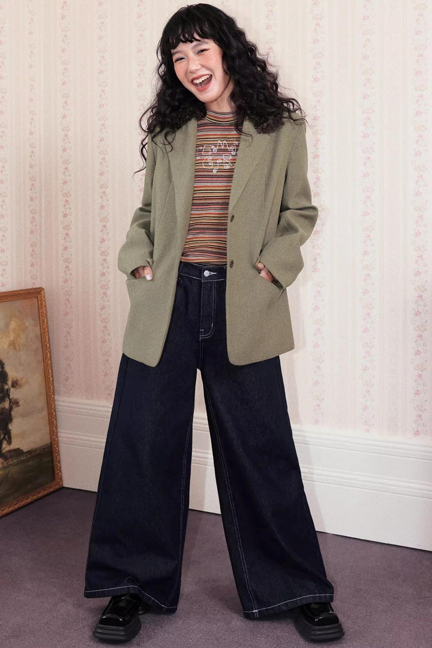 Casual Moss Woolen Suit Jacket