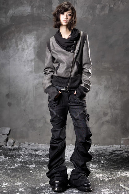 Dunkle Nischen-Lederjacke