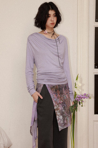 Modal Wool Off-Shoulder Knit Top