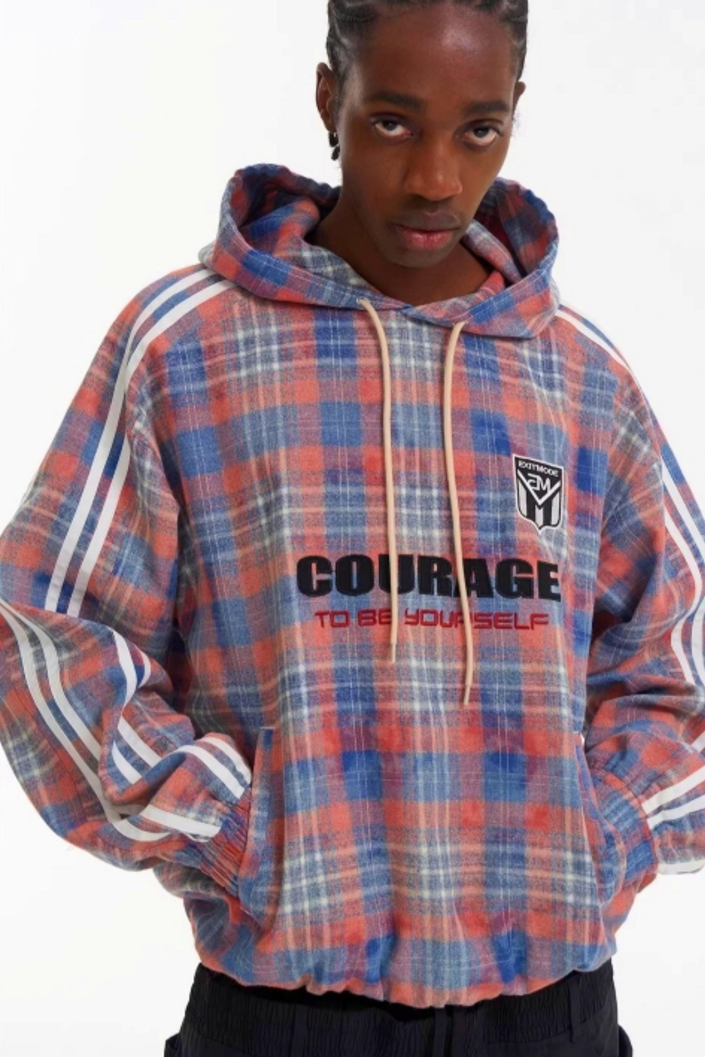 Patchwork-Plaid-Pullover