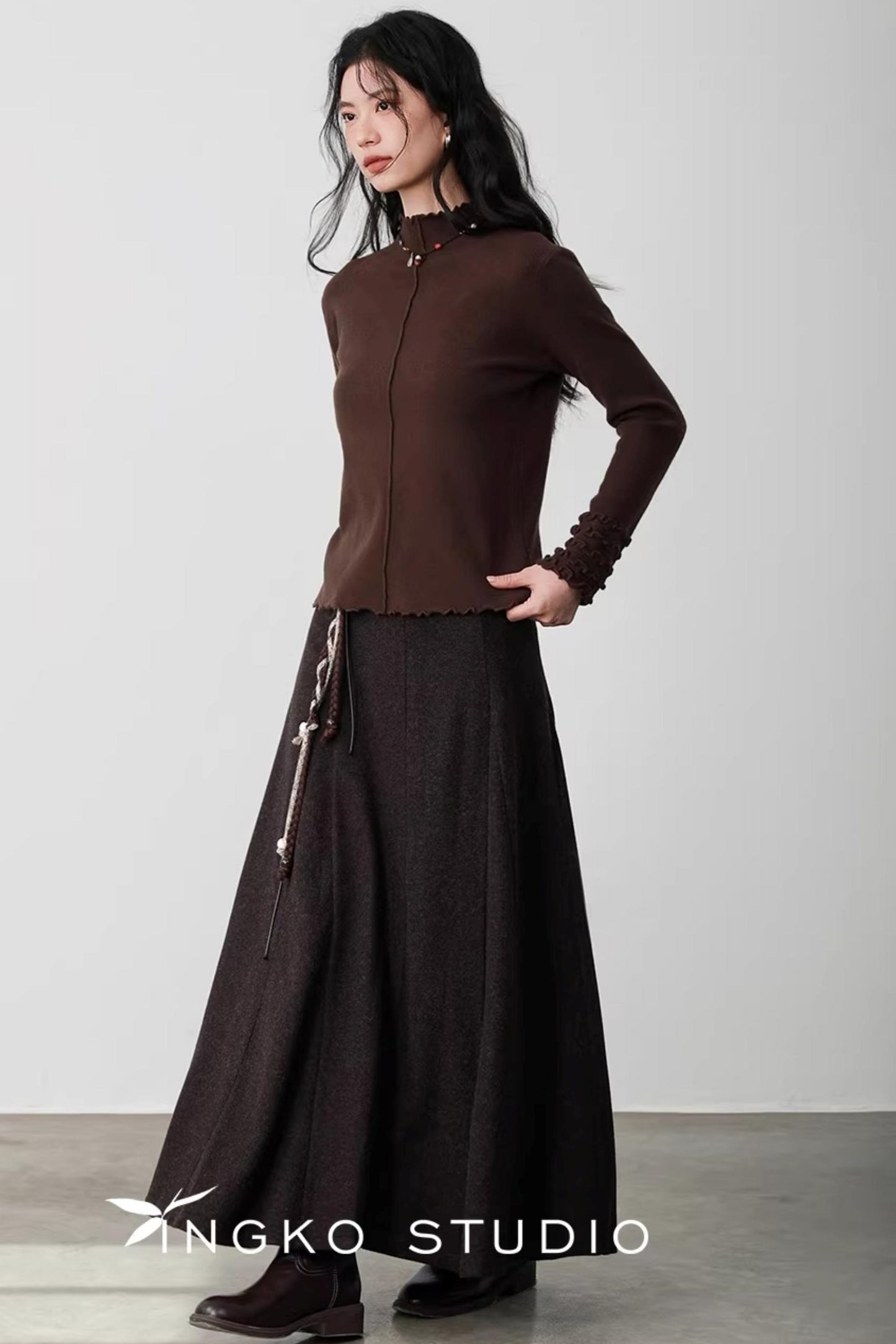 Warm Brown Braided Skirt