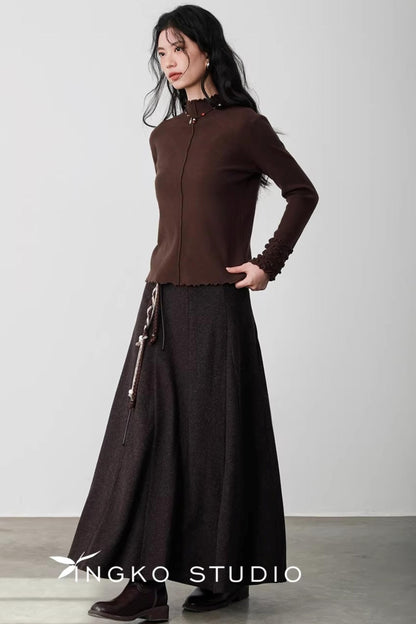 Warm Brown Braided Skirt