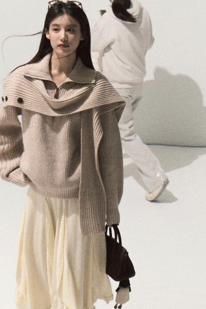 Wool Jacquard Ruffle Skirt