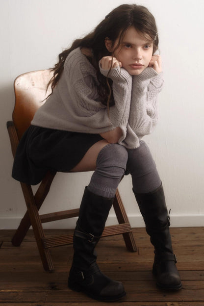 Light Purple Wool Batwing Sweater Set-Up